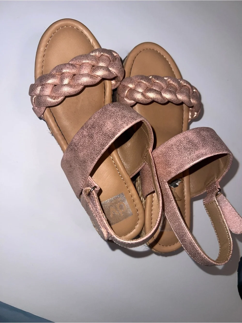 DV by Dolce Vita Girls Rose Gold Braided Strap Sandals